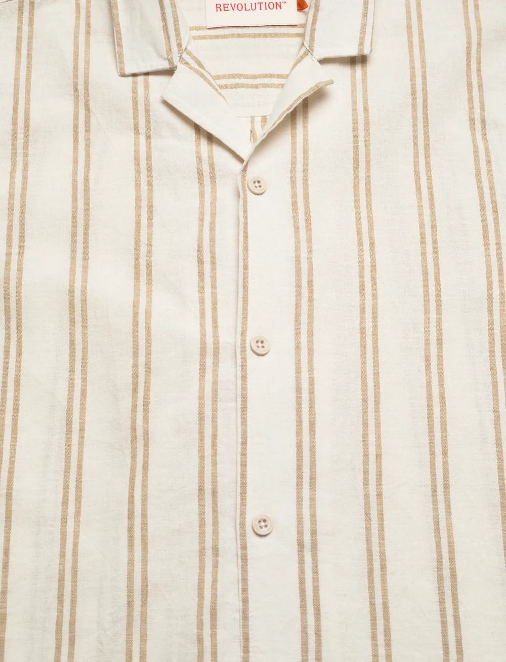 Revolution - Short-sleeved Cuban Shirt - hørskjorter - khaki - 2