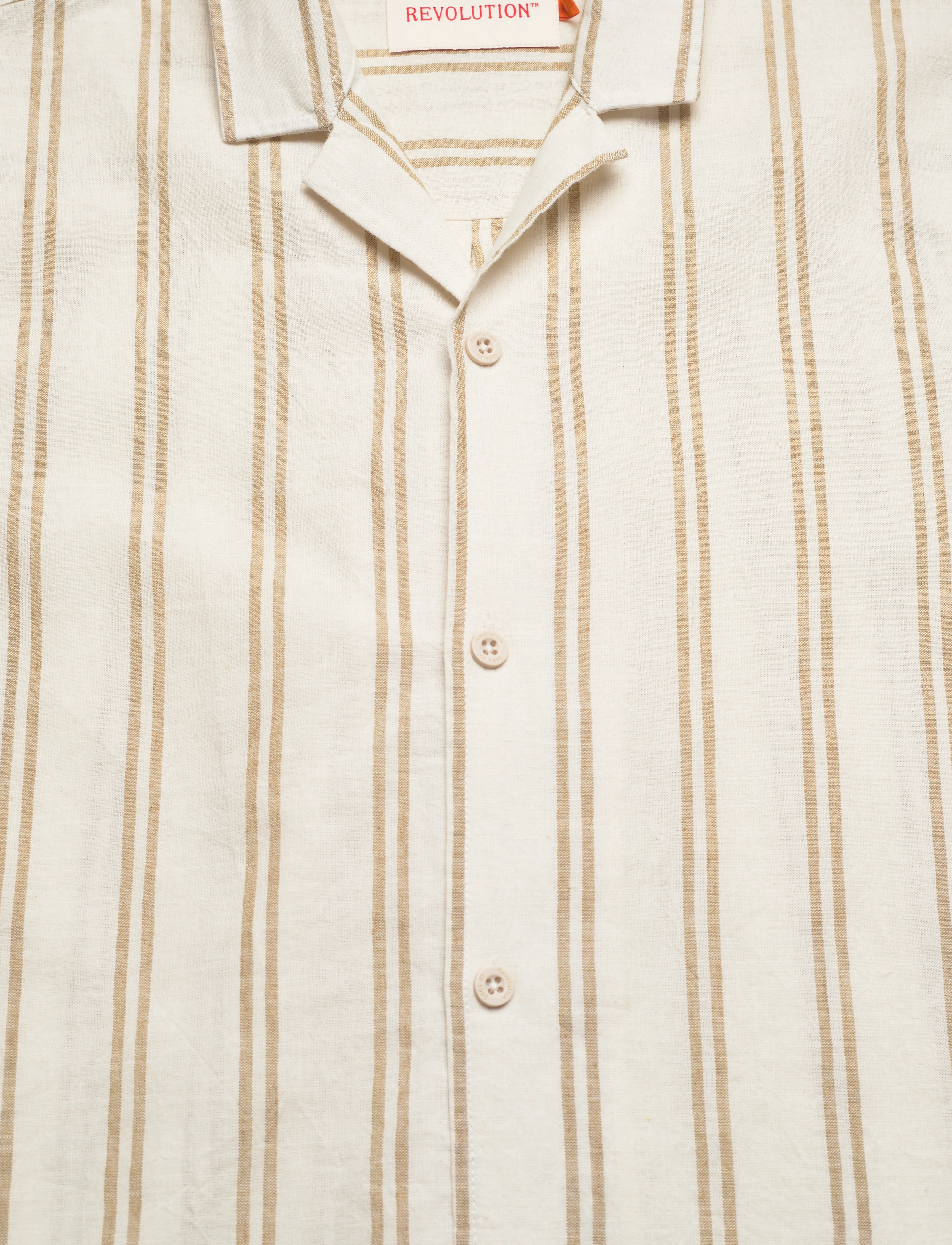 Revolution - Short-sleeved Cuban Shirt - khaki - 2