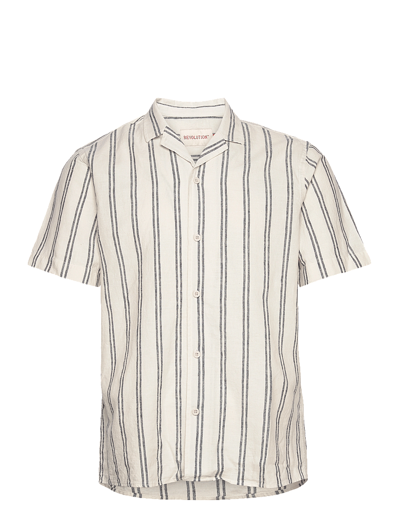 Revolution - Short-sleeved Cuban Shirt - linneskjortor - navy - 0