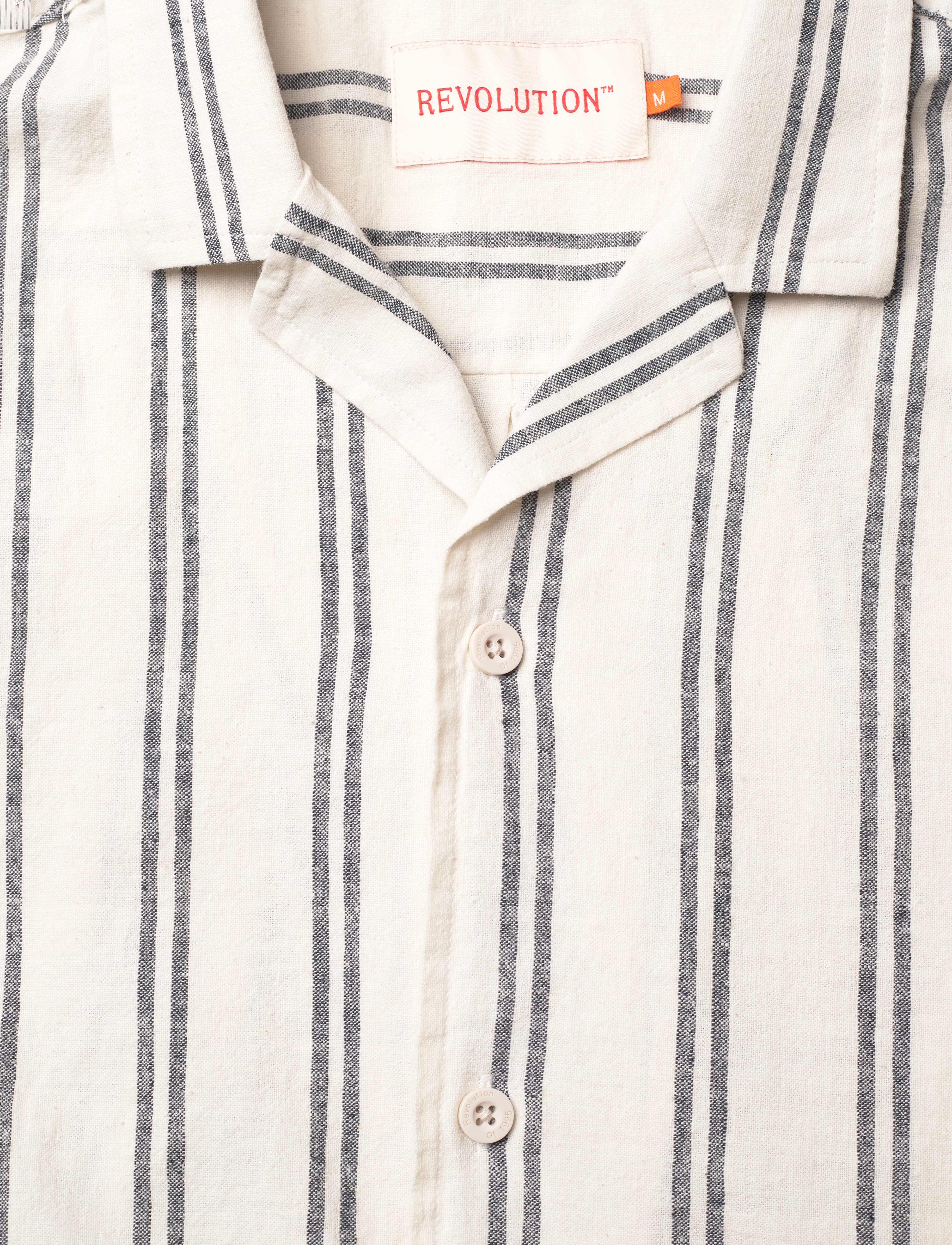 Revolution - Short-sleeved Cuban Shirt - pellavakauluspaidat - navy - 2