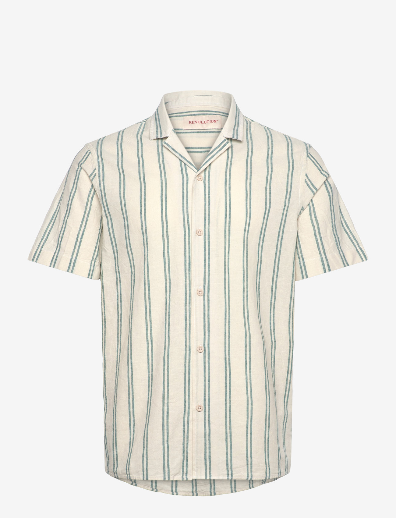 Revolution - Short-sleeved Cuban Shirt - leinenhemden - petrol - 0