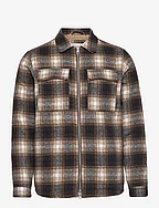 Lined Overshirt - BROWN