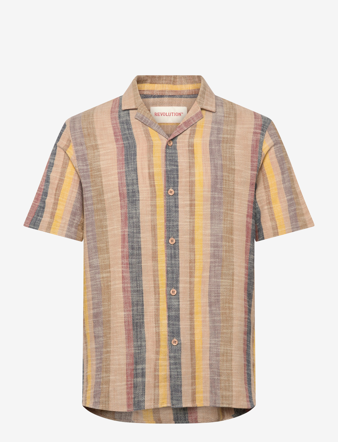 Revolution - Short-sleeved Cuban Shirt - marškiniai trumpomis rankovėmis - brown - 0