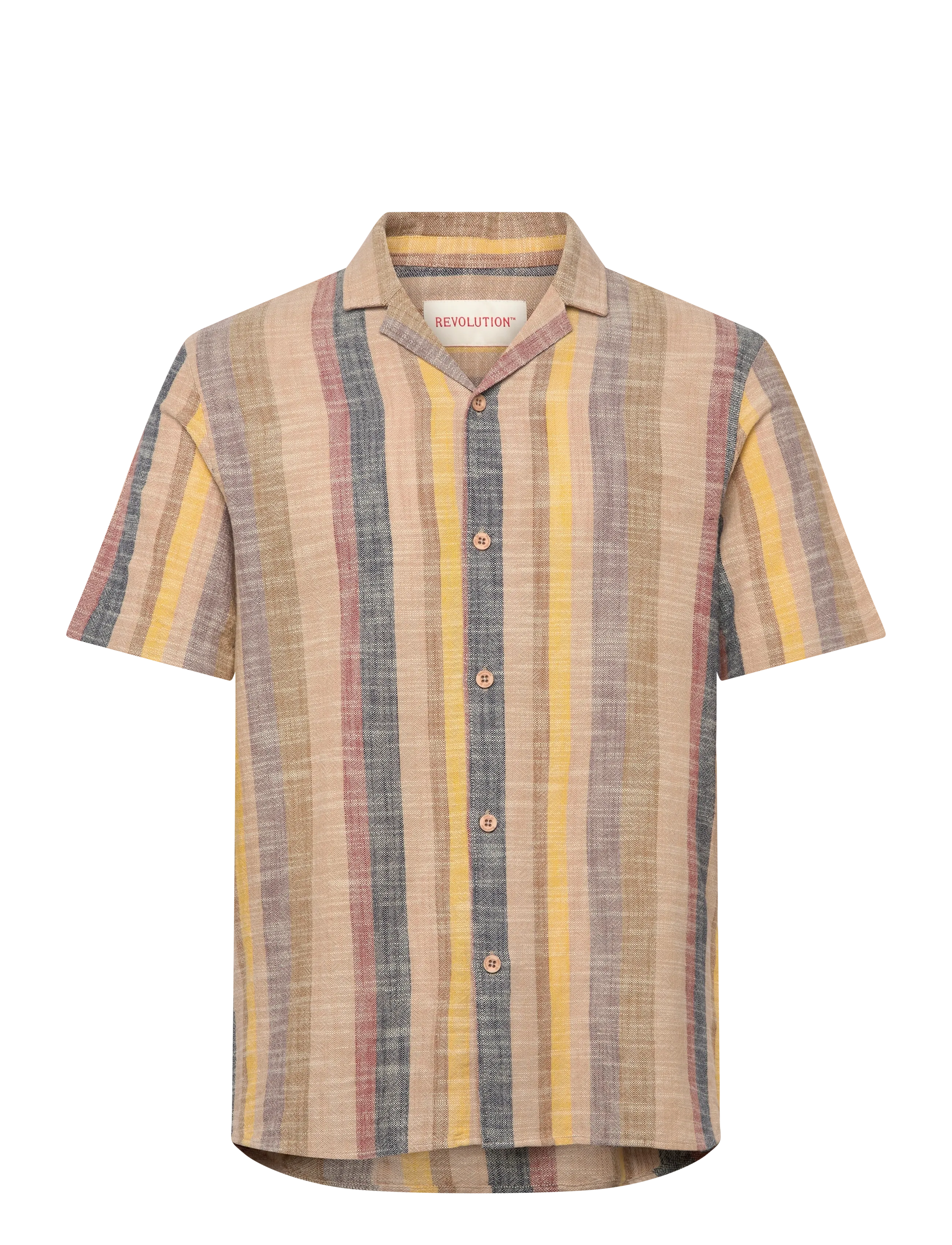 Revolution Short-sleeved Cuban Shirt - Short-sleeved shirts - BROWN / multi