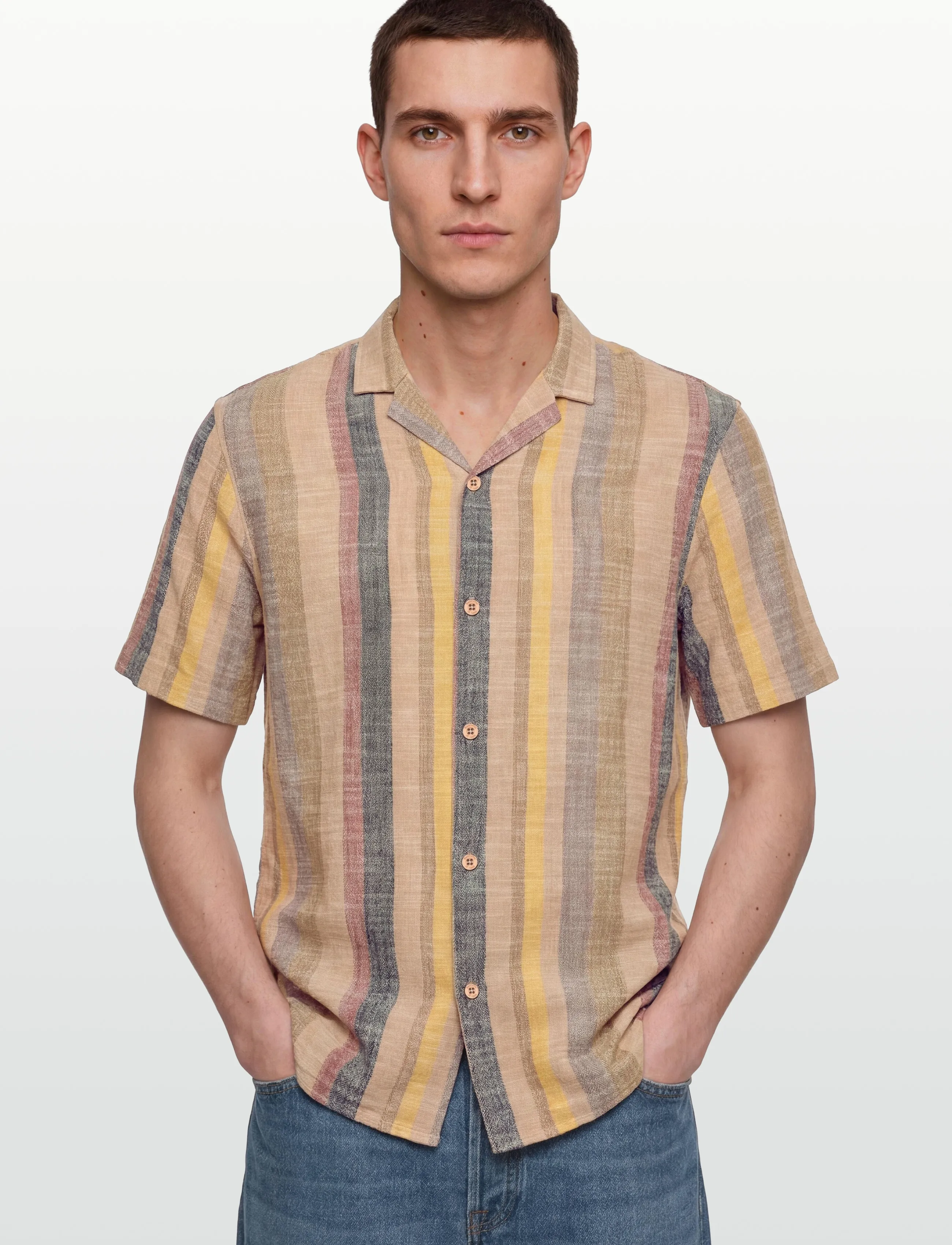 Revolution - Short-sleeved Cuban Shirt - kortærmede t-shirts - brown - 3