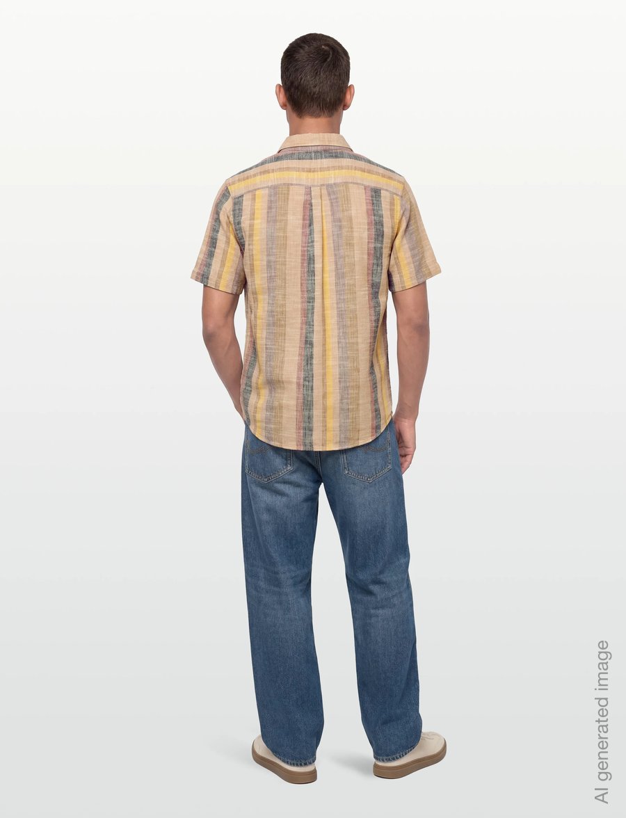 Revolution - Short-sleeved Cuban Shirt - kurzarmhemden - brown - 4