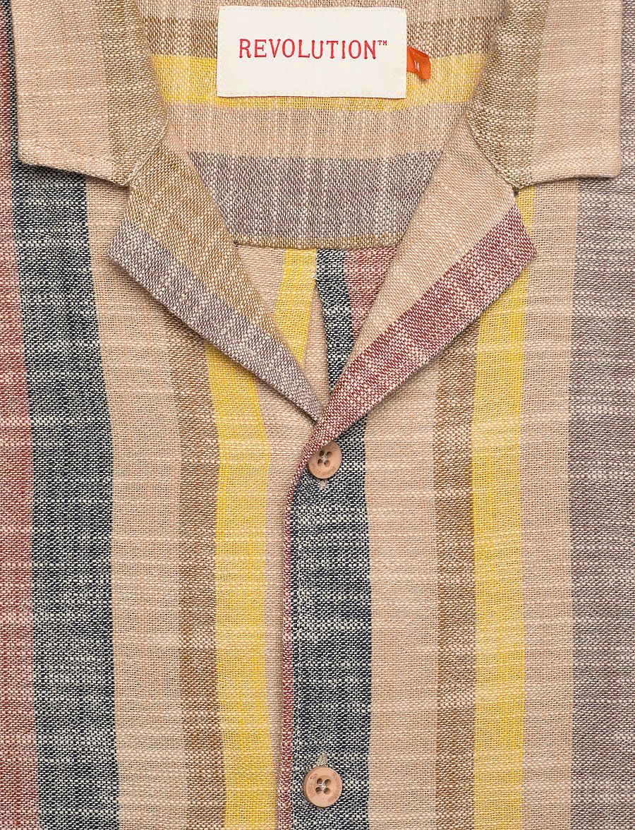Revolution - Short-sleeved Cuban Shirt - kurzarmhemden - brown - 5