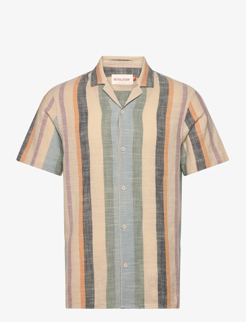Revolution - Short-sleeved Cuban Shirt - kortärmade skjortor - dustgreen - 0