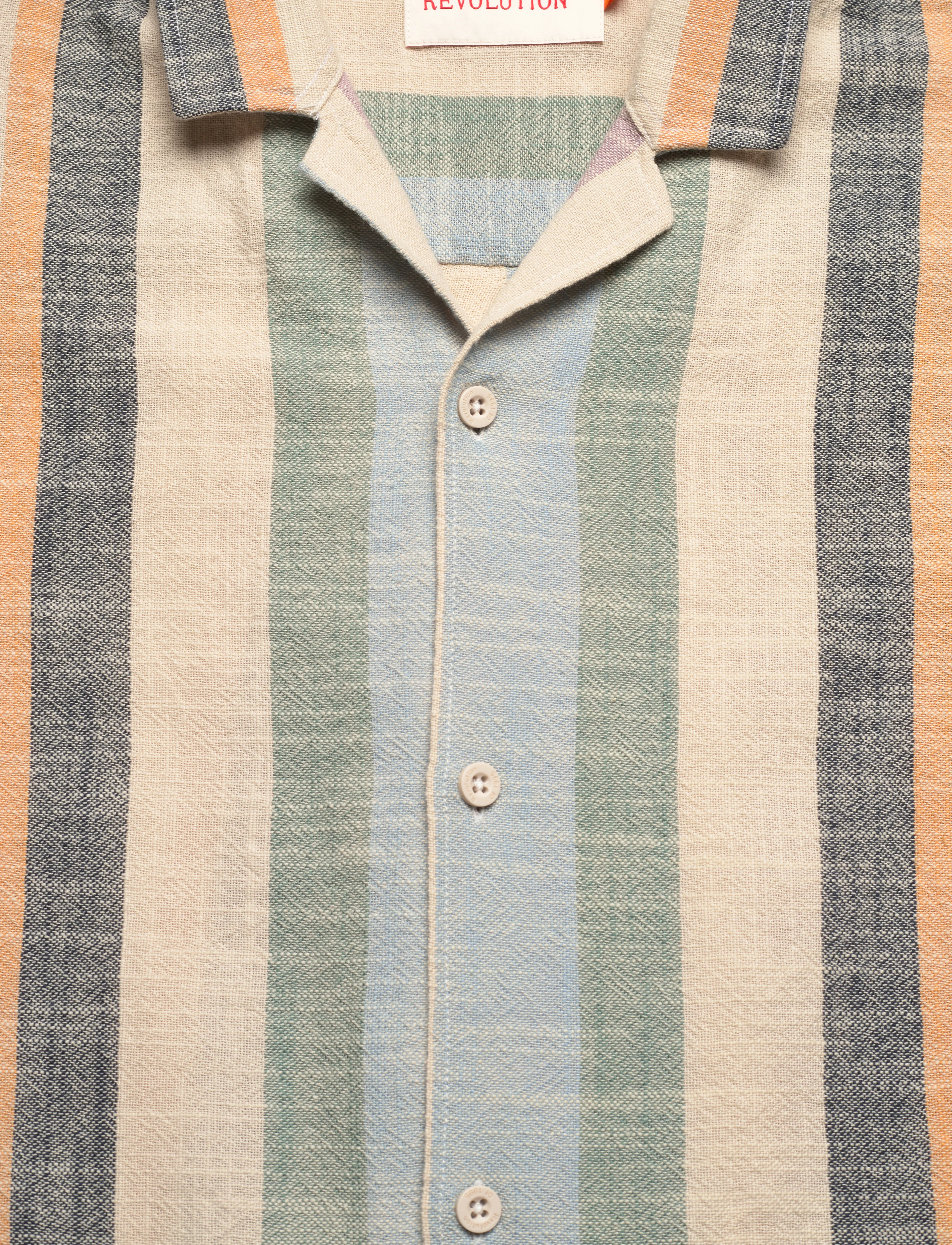 Revolution - Short-sleeved Cuban Shirt - kortærmede t-shirts - dustgreen - 2