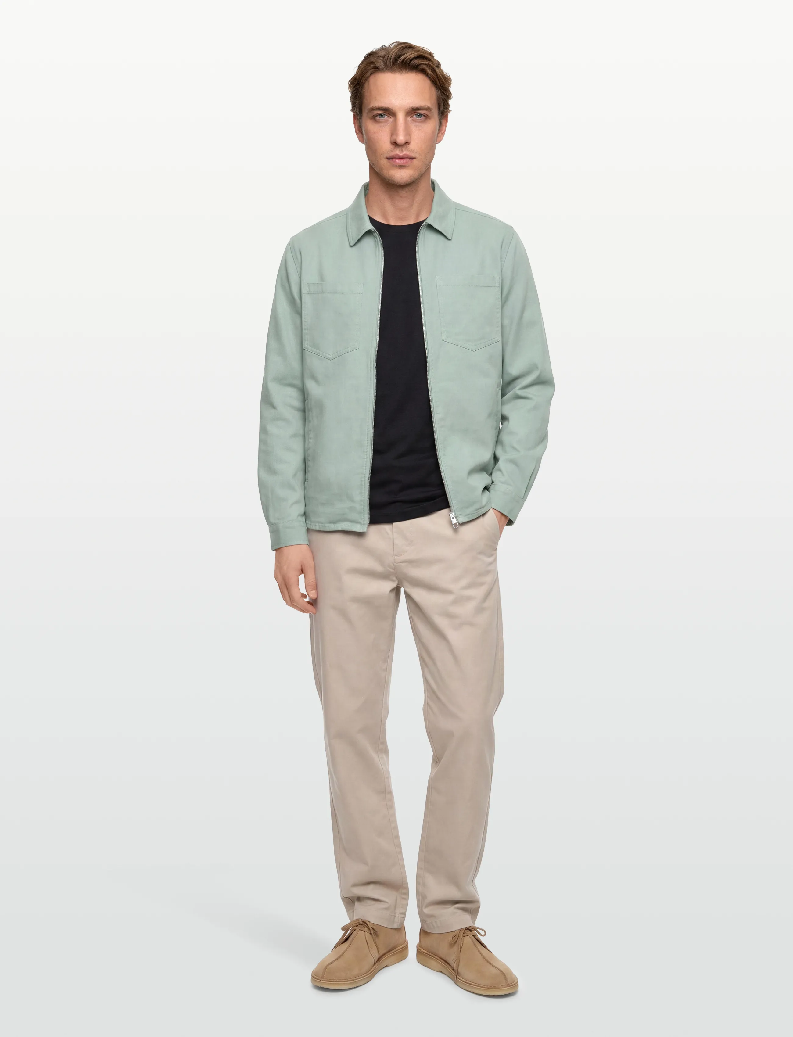 Revolution Overshirt W. Zipper, M, Oberteile, Blau - Overshirts, Männerswear