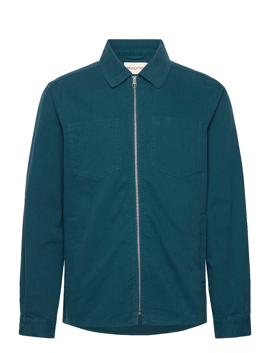 Revolution - Overshirt w. Zipper - Überhemden - petrol - 0