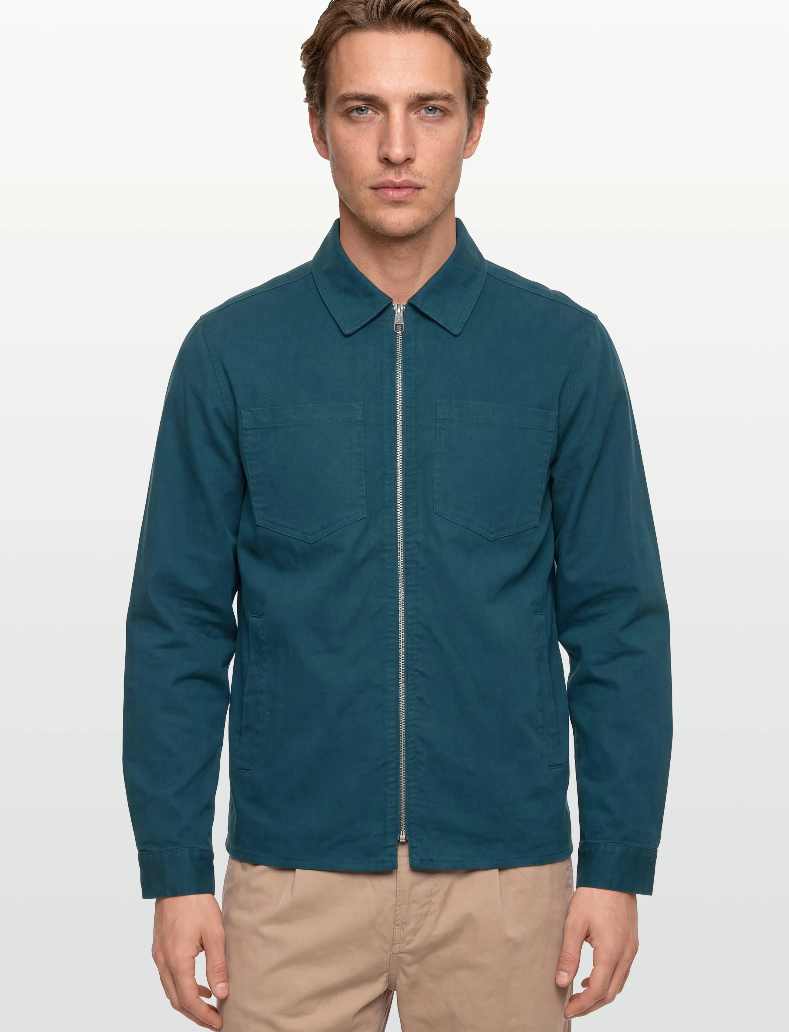 Revolution - Overshirt w. Zipper - herren - petrol - 3