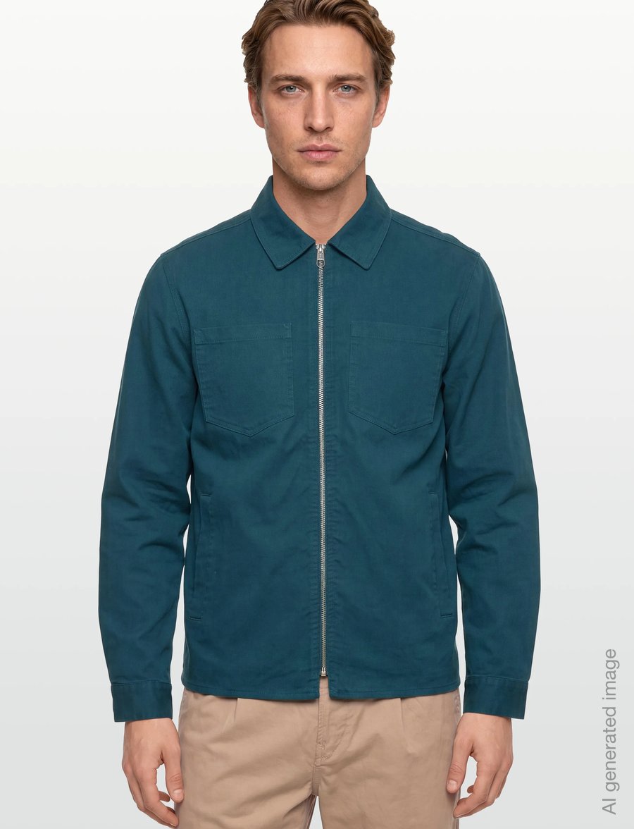 Revolution - Overshirt w. Zipper - Überhemden - petrol - 3