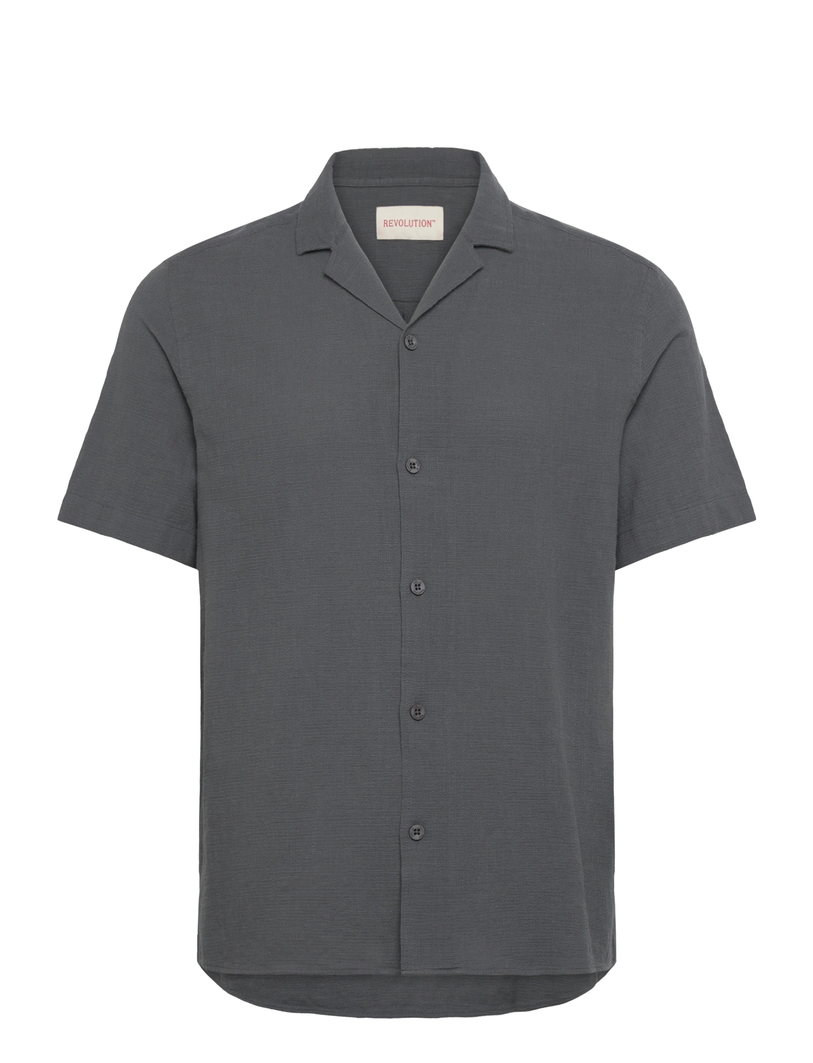 REVOLUTION Kurzärmelig Cuban Shirt Grau - L - Herren