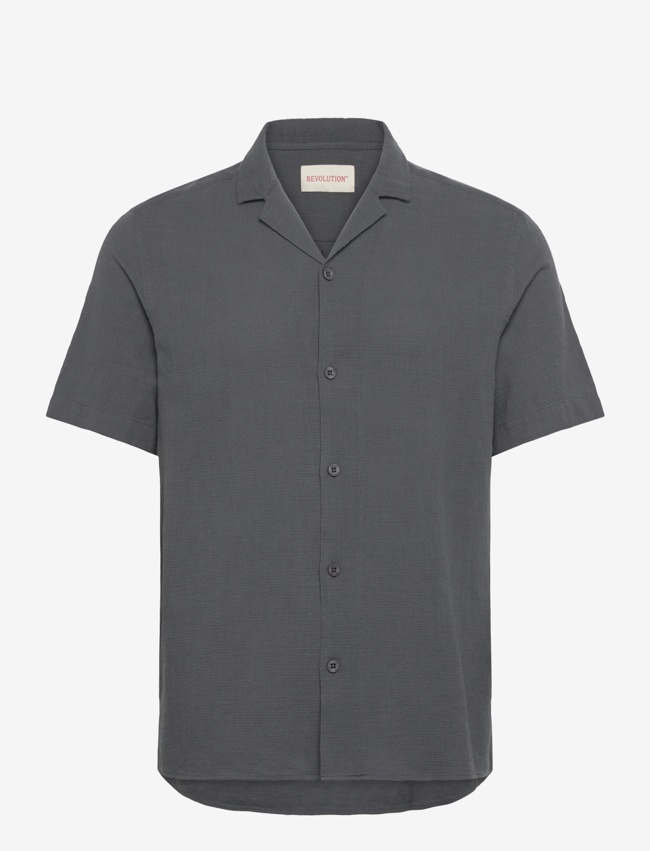 Revolution - Short-sleeved Cuban Shirt - kortærmede skjorter - darkgrey - 1