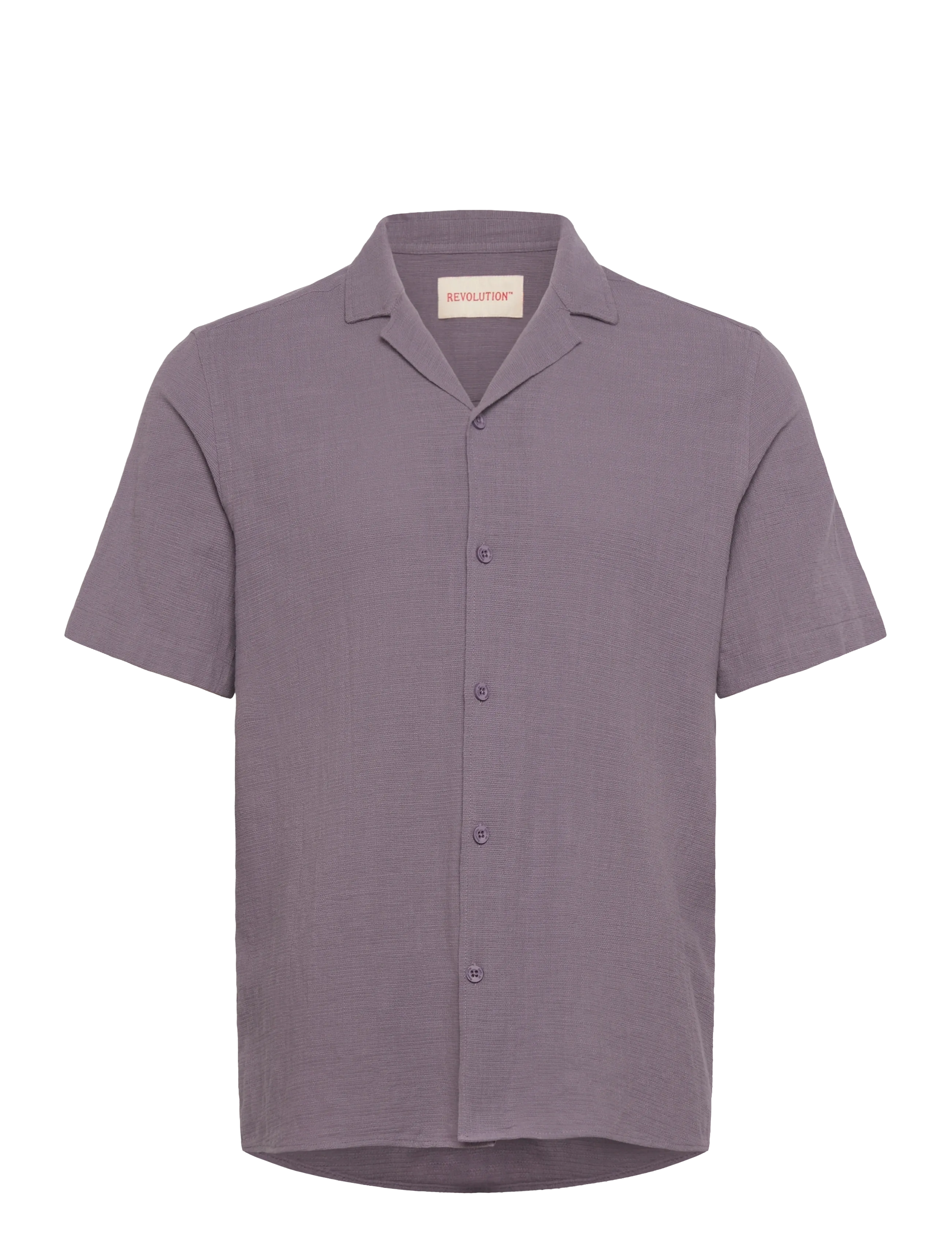 REVOLUTION Kurzärmelig Cuban Shirt Lila - L - Herren