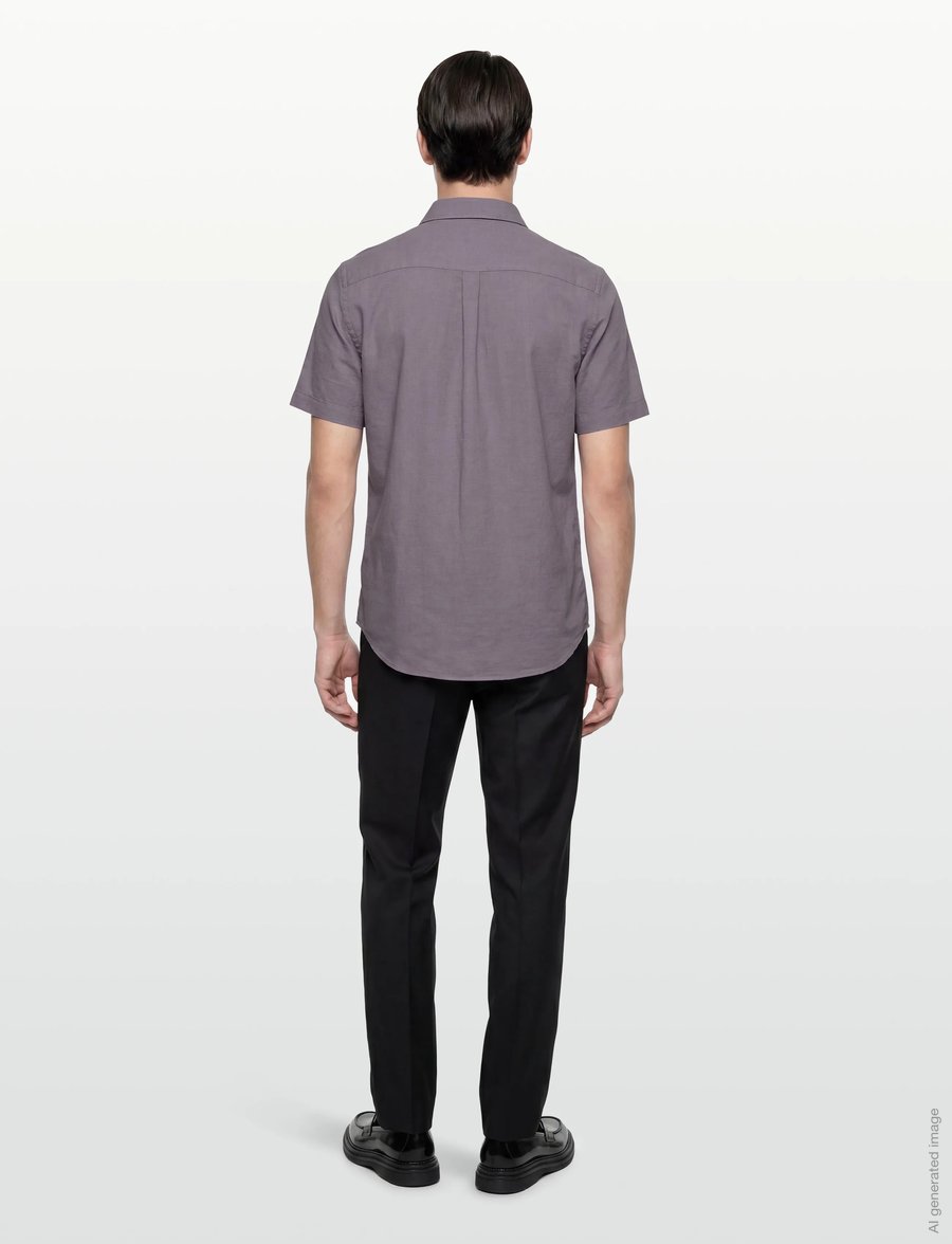 Revolution - Short-sleeved Cuban Shirt - kurzarmhemden - darkpurple - 4