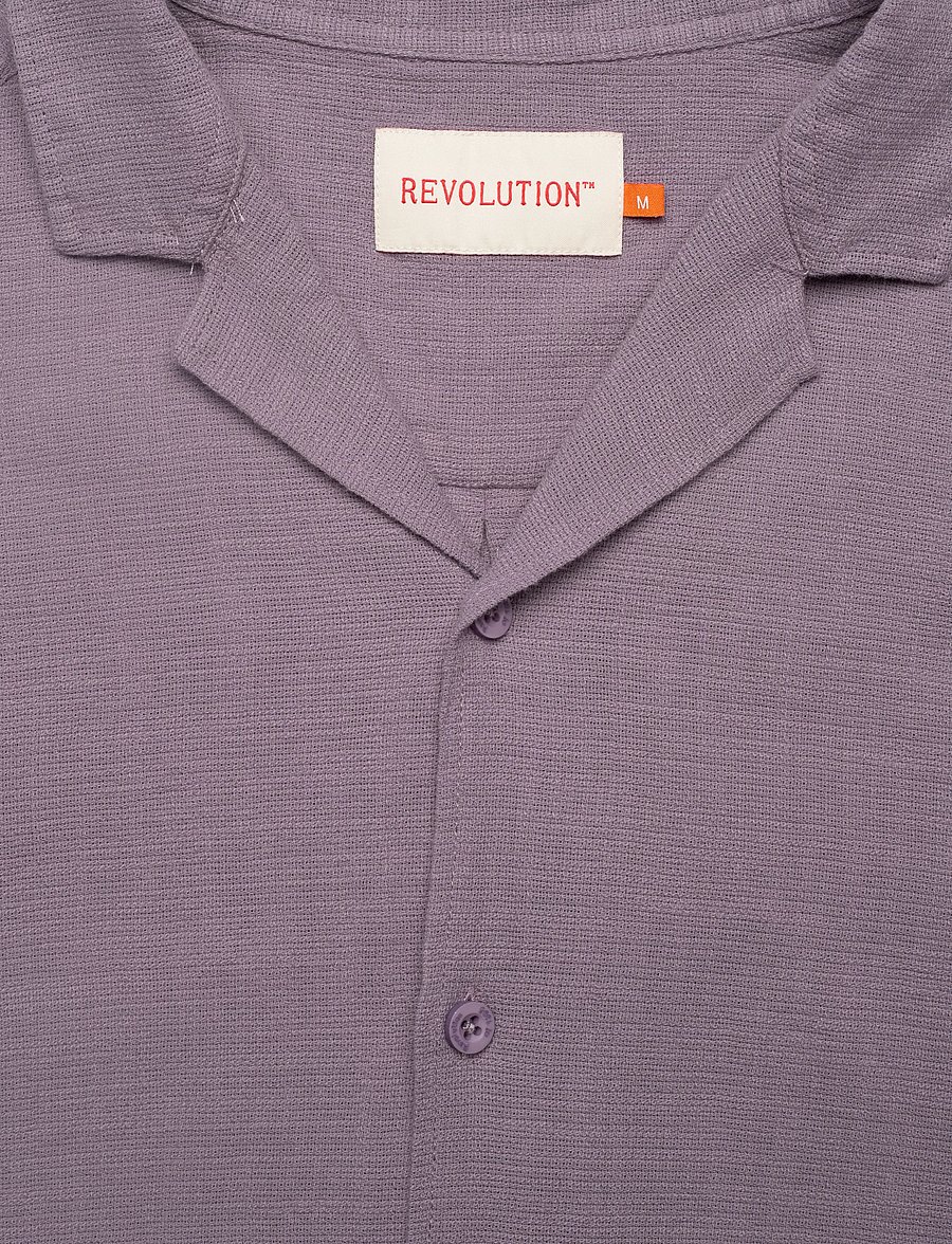 Revolution - Short-sleeved Cuban Shirt - kurzarmhemden - darkpurple - 5