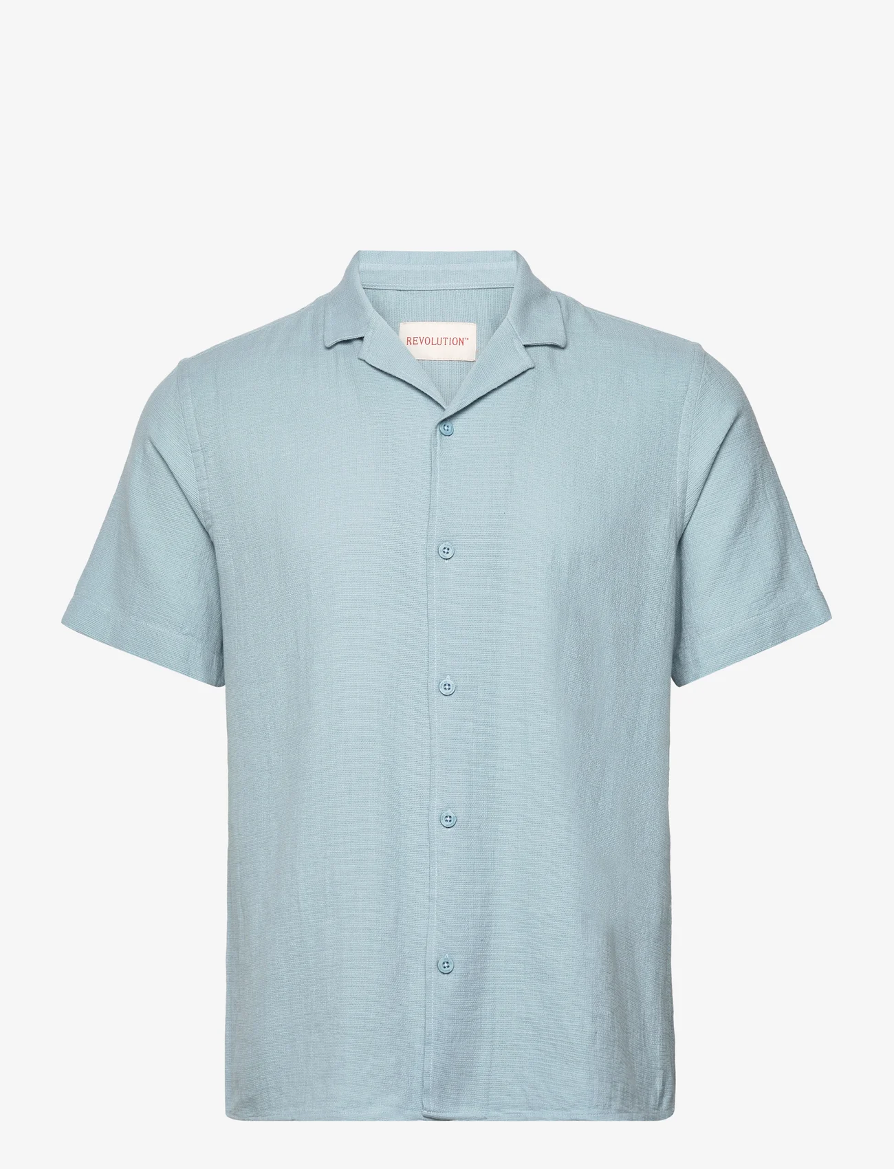 Revolution - Short-sleeved Cuban Shirt - kortärmade t-shirts - lightblue - 0