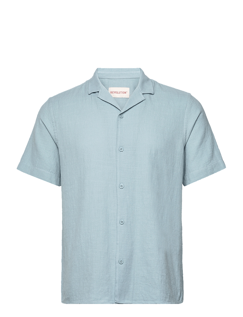 Revolution - Short-sleeved Cuban Shirt - kurzarmhemden - lightblue - 0
