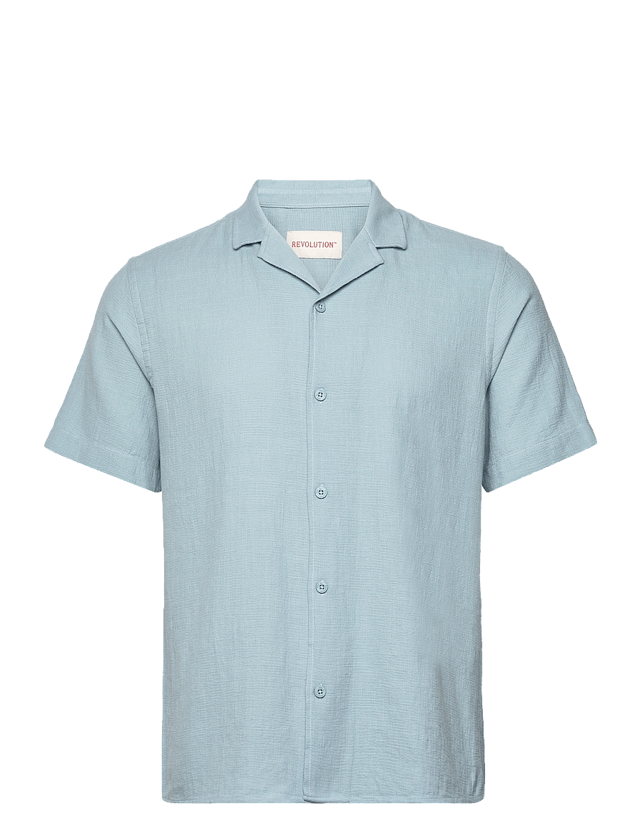 Revolution - Short-sleeved Cuban Shirt - kurzarmhemden - lightblue - 0