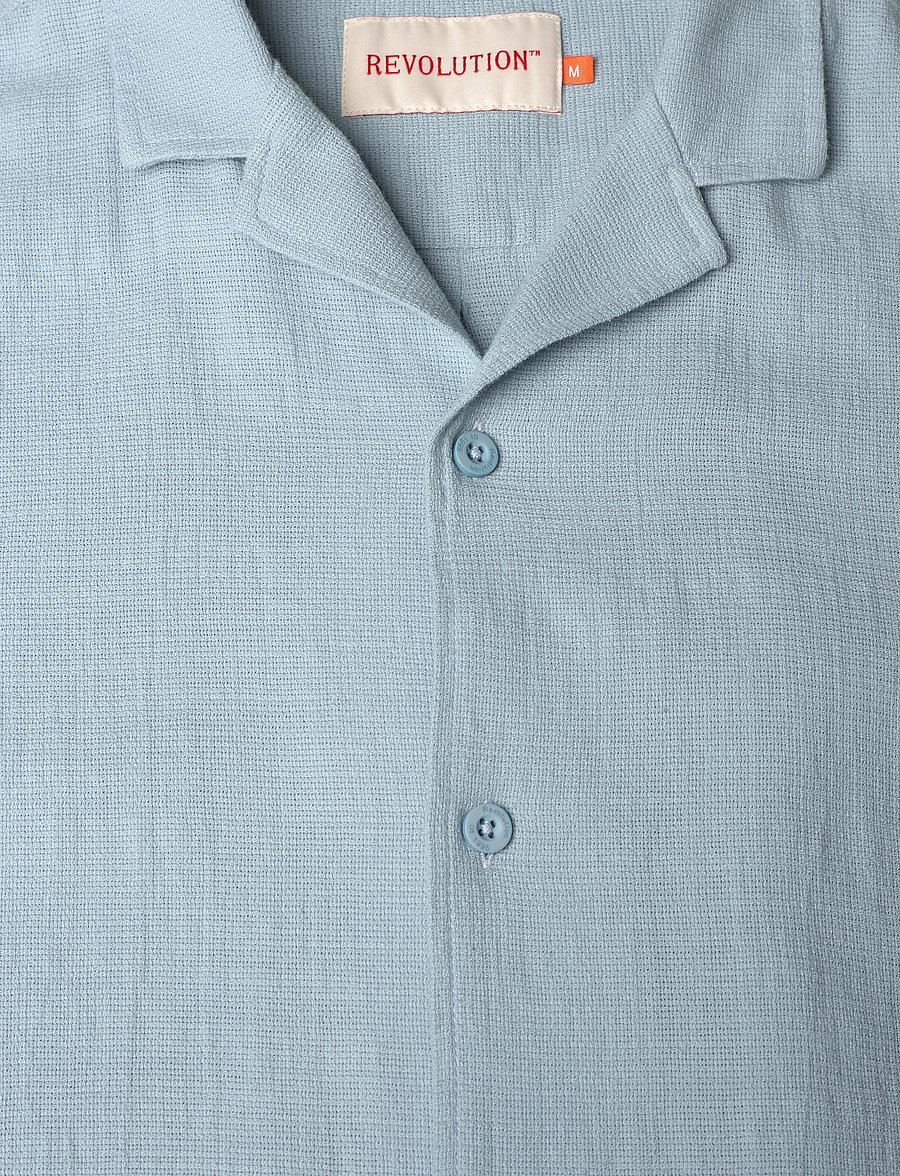 Revolution - Short-sleeved Cuban Shirt - kurzarmhemden - lightblue - 2