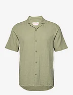 Short-sleeved Cuban Shirt - LIGHTGREEN