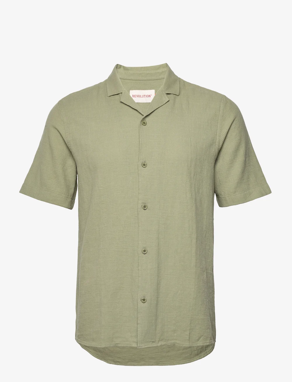 Revolution - Short-sleeved Cuban Shirt - kortärmade skjortor - lightgreen - 0