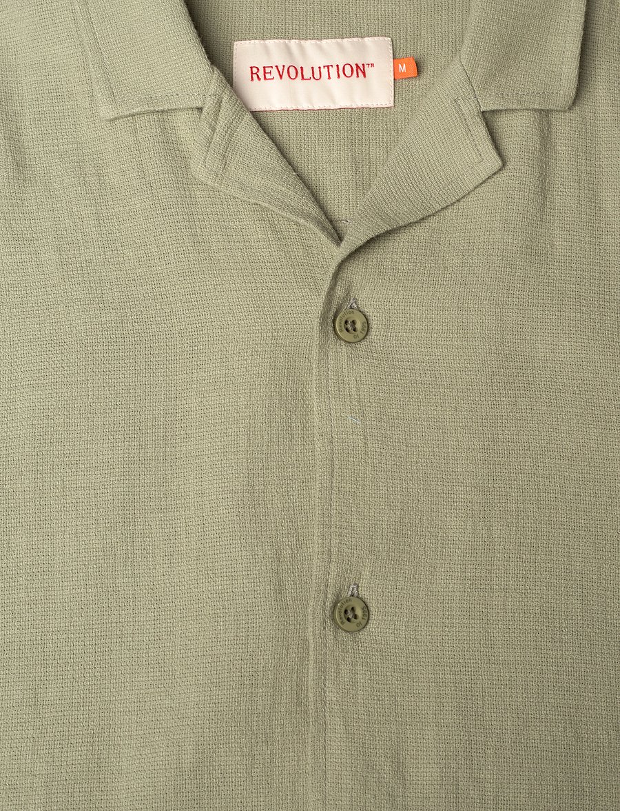 Revolution - Short-sleeved Cuban Shirt - kortermede skjorter - lightgreen - 2