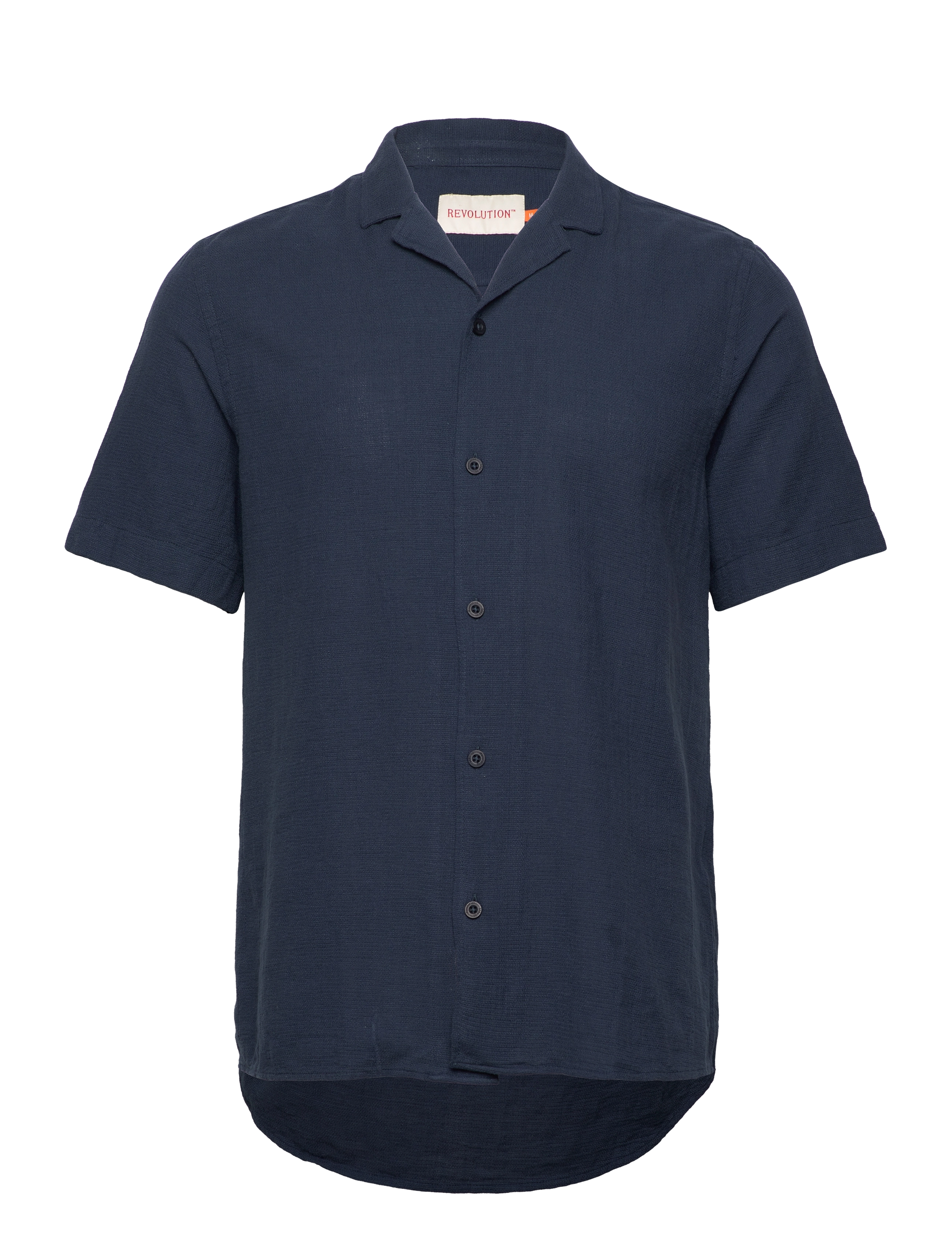 Revolution Short-Sleeved Cuban Shirt, S, Shirts, Marineblau - Short-sleeved, Männerswear
