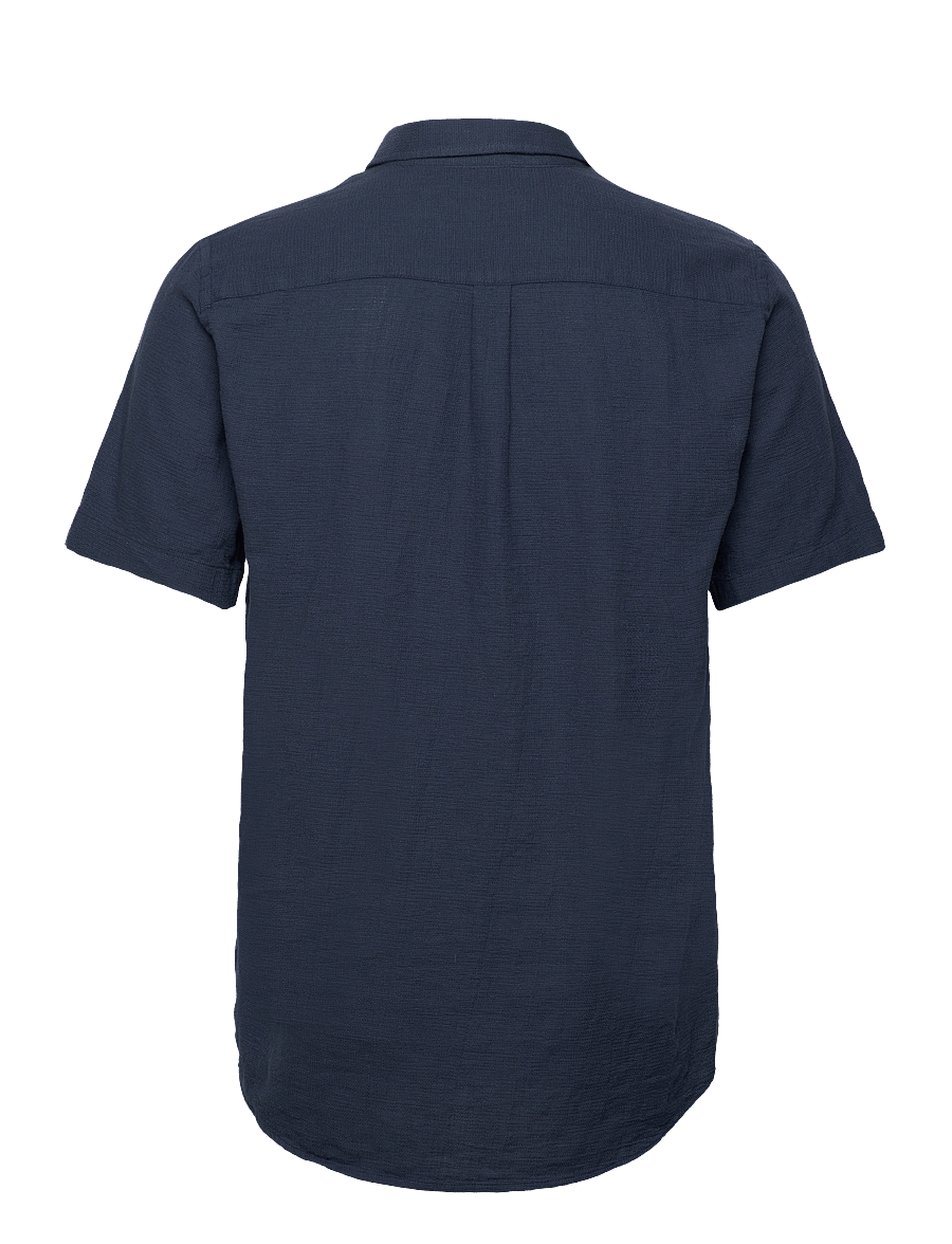 Revolution - Short-sleeved Cuban Shirt - kurzarmhemden - navy - 1