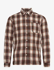 Revolution - Regular Shirt - checkered shirts - brown - 0