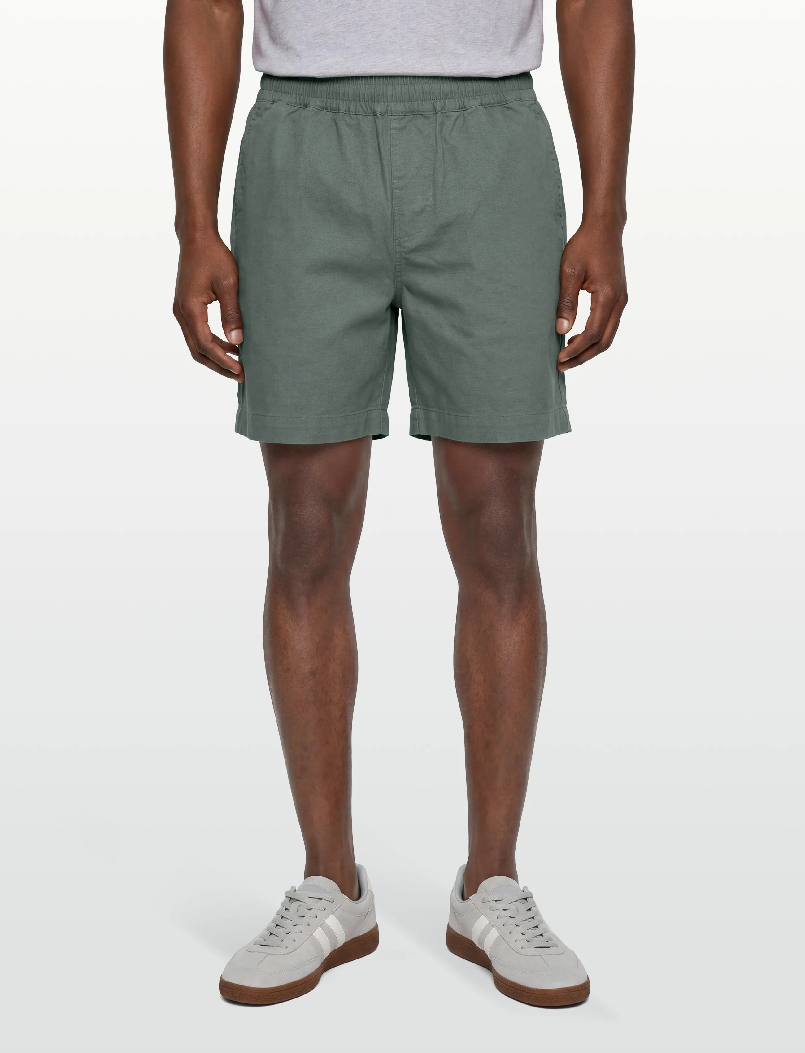 Revolution - Linen Shorts - hørshorts - dustgreen - 3