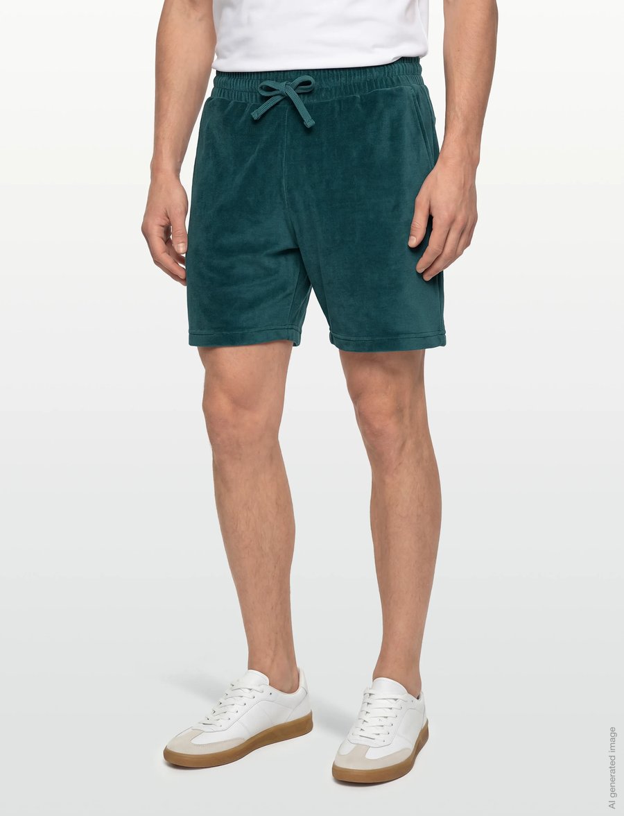 Revolution - Velour Shorts - sweatshorts - darkpetrol - 3