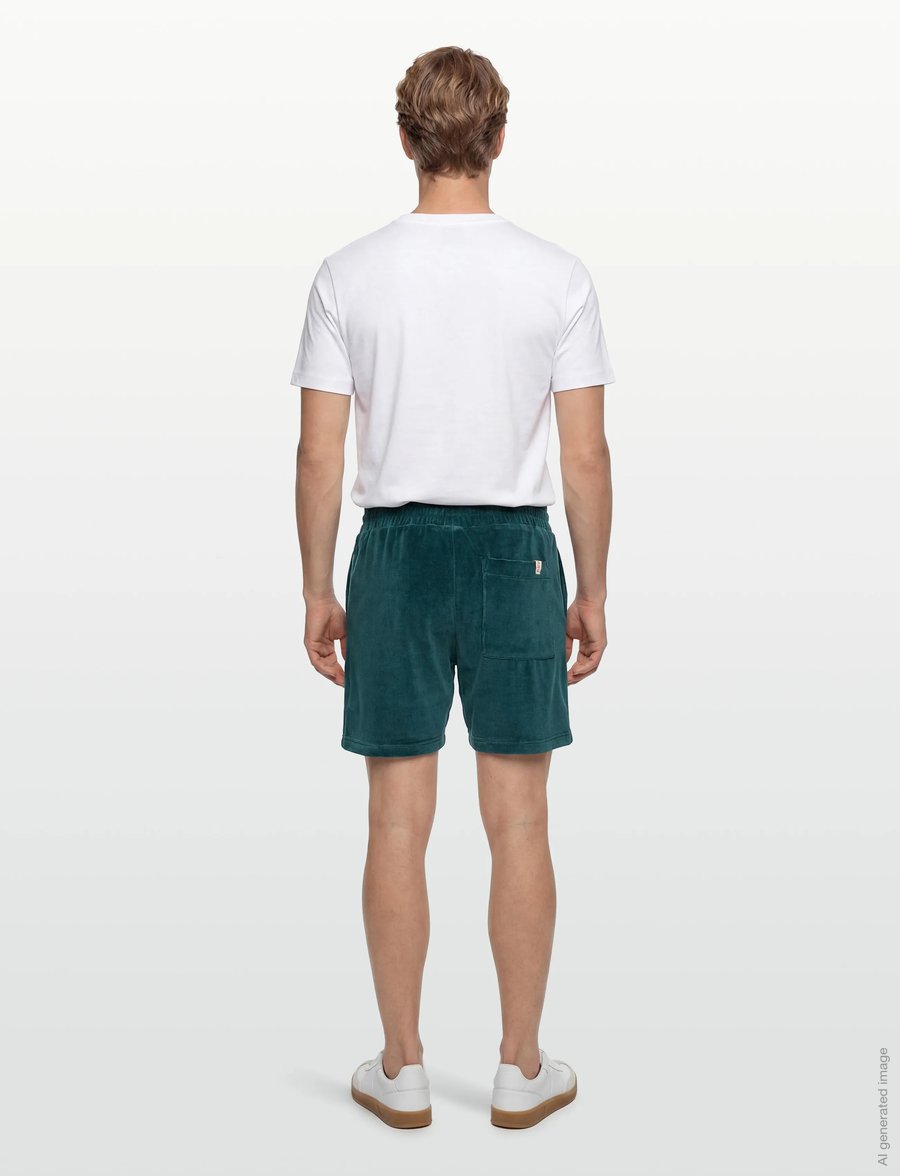 Revolution - Velour Shorts - sweatshorts - darkpetrol - 4