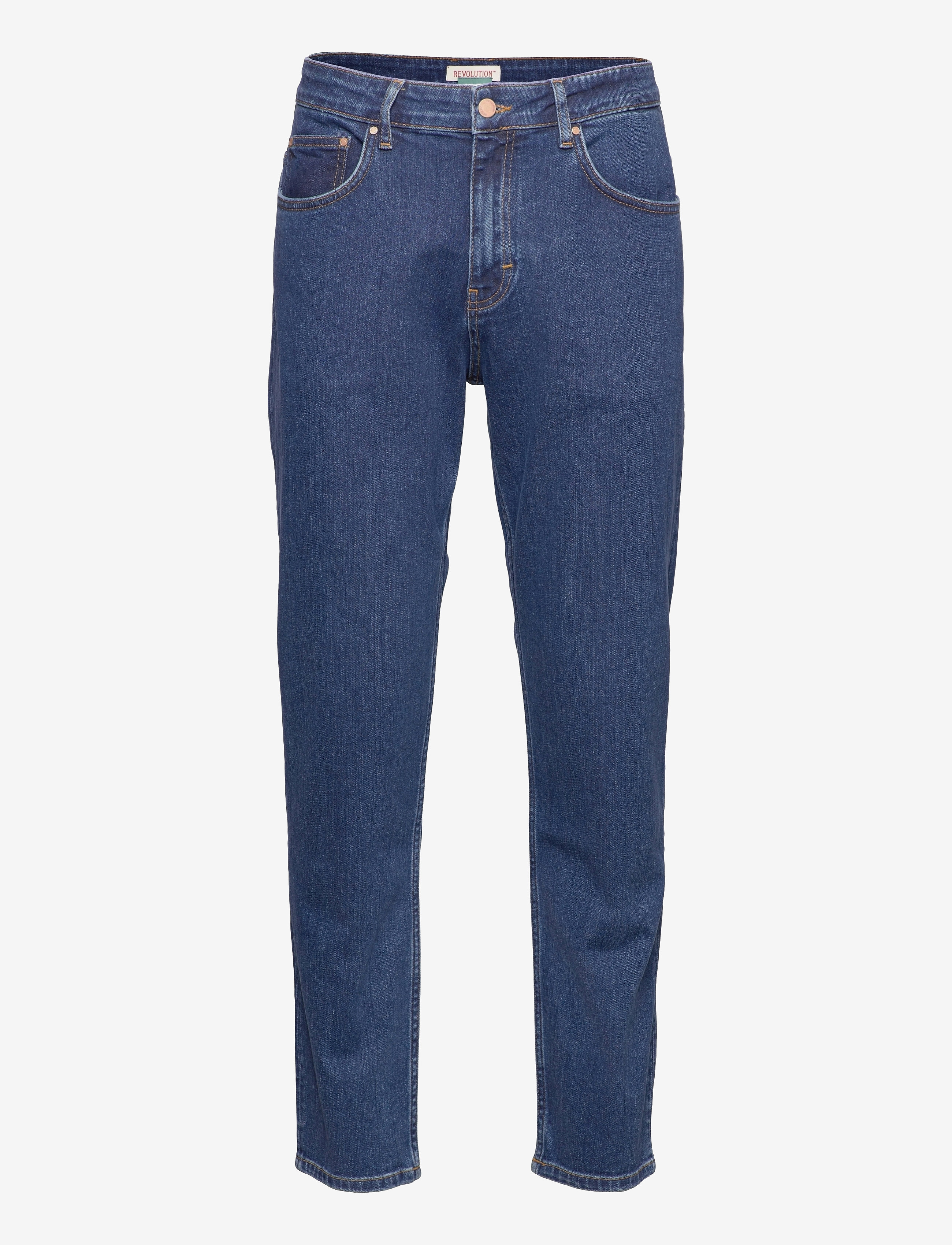 Rinsed blue loose jeans - BLUE