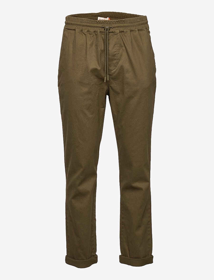 Revolution - Loose trousers with vintage wash and elastic waist - freizeithosen - army - 1