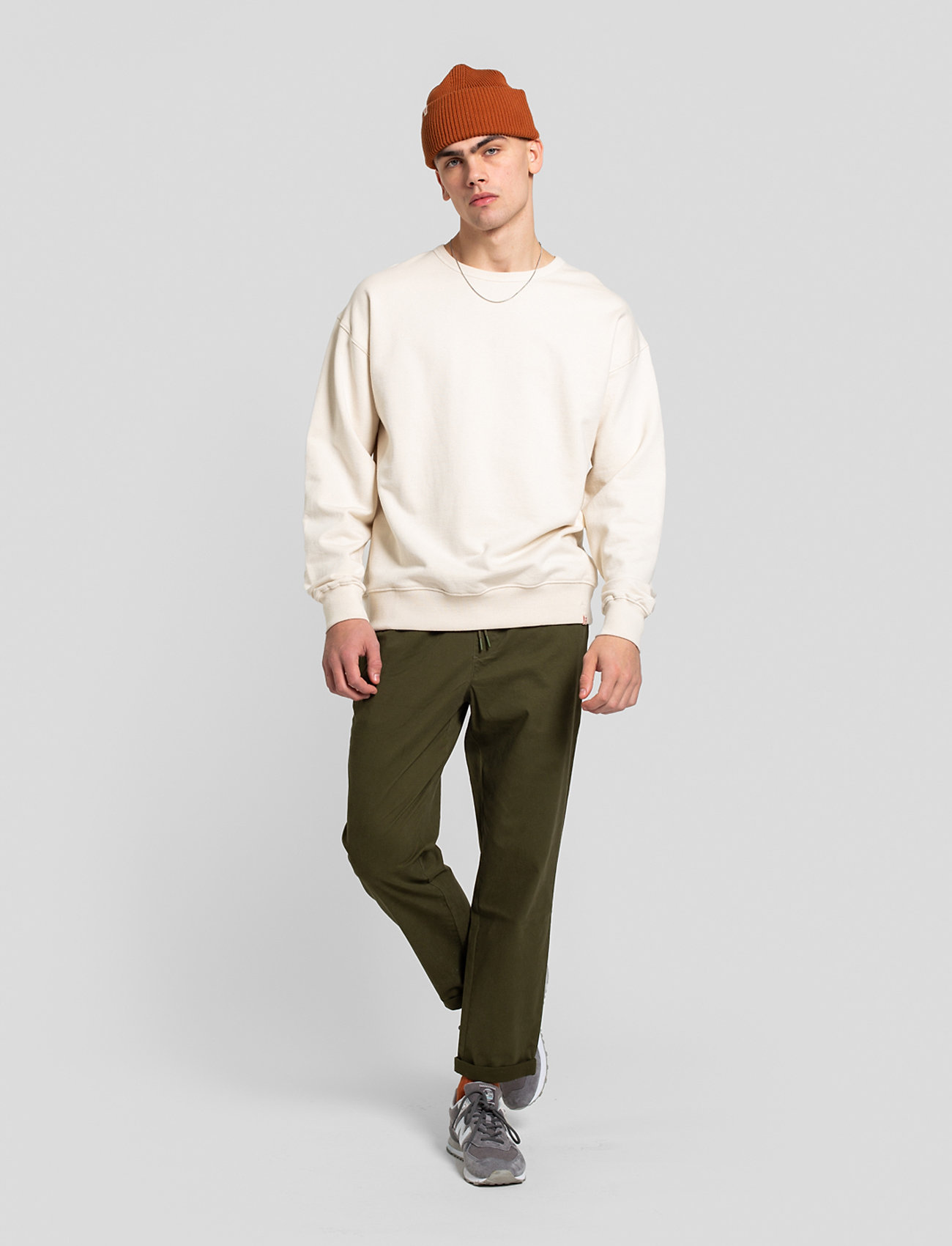 Revolution Loose Trousers With Vintage Wash And Elastic Waist, XXL, Trousers, Grün - Casual, Männerswear