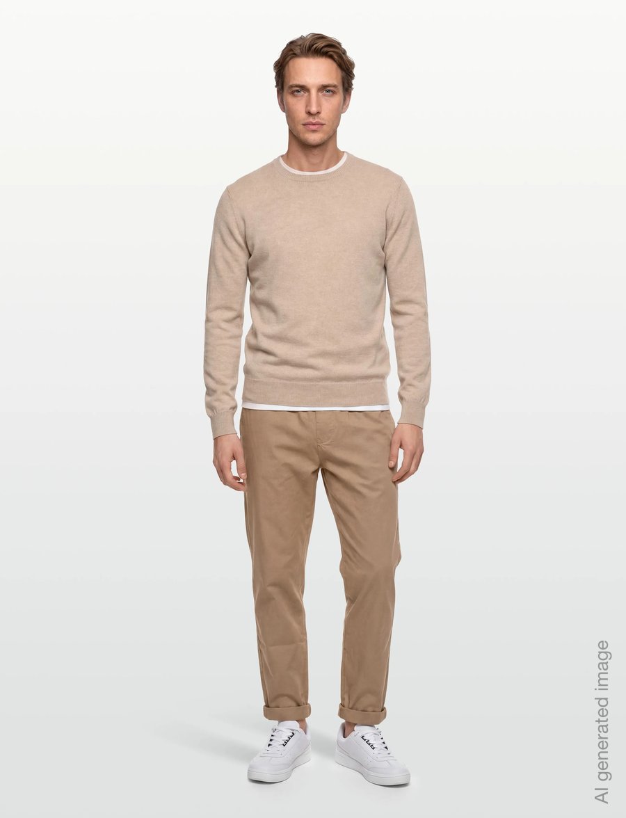 Revolution - Loose trousers with vintage wash and elastic waist - freizeithosen - darkkhaki - 0