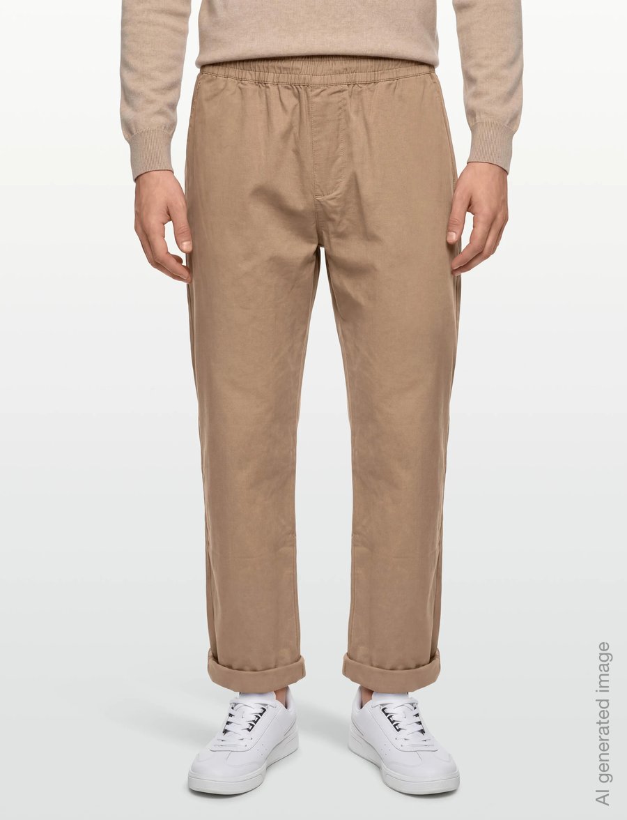 Revolution - Loose trousers with vintage wash and elastic waist - freizeithosen - darkkhaki - 3