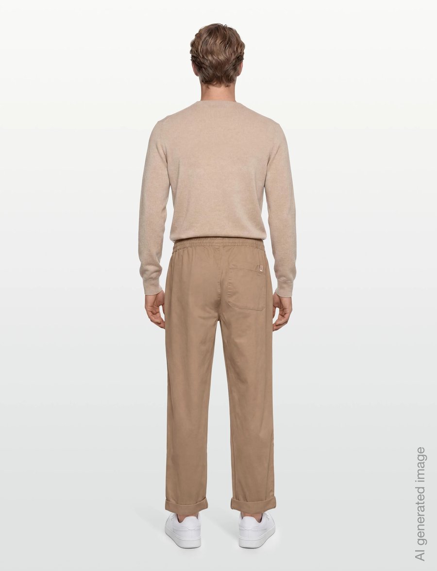 Revolution - Loose trousers with vintage wash and elastic waist - freizeithosen - darkkhaki - 4