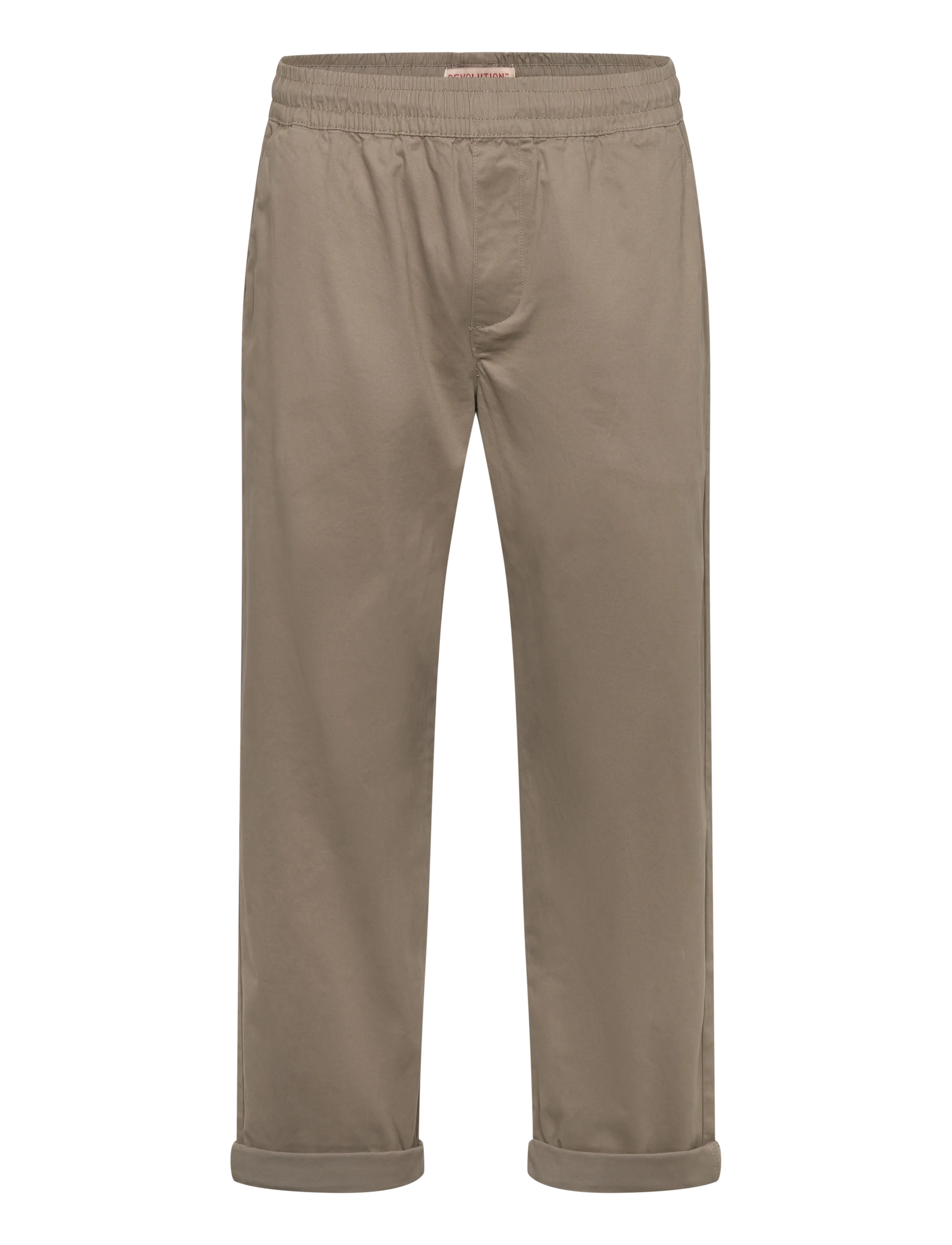 REVOLUTION Loose Hosen With Vintage Wash Und Elastic Waist Khaki - XXL - Herren