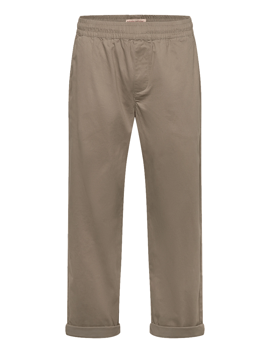 Revolution - Loose trousers with vintage wash and elastic waist - freizeithosen - grey - 1