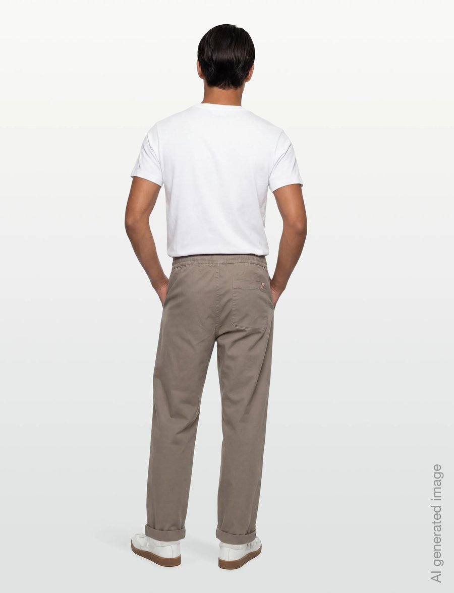 Revolution - Loose trousers with vintage wash and elastic waist - freizeithosen - grey - 4
