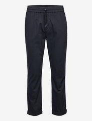 Loose trousers with vintage wash and elastic waist - NAVY