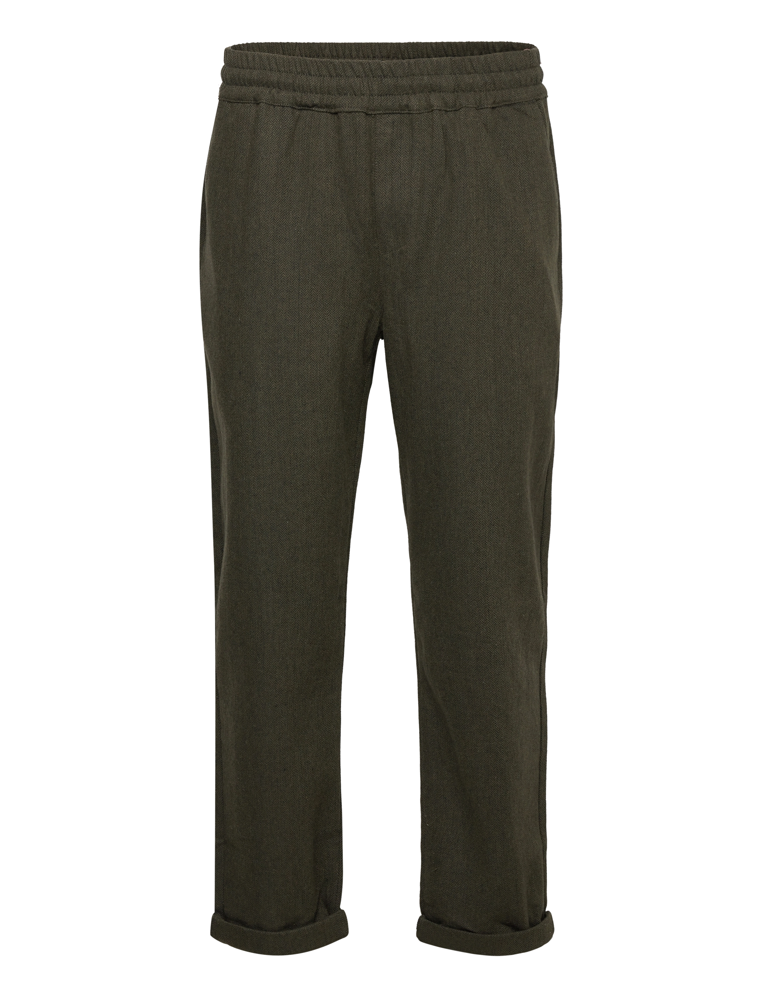 Revolution - Casual Trousers Herringbone - army - 1