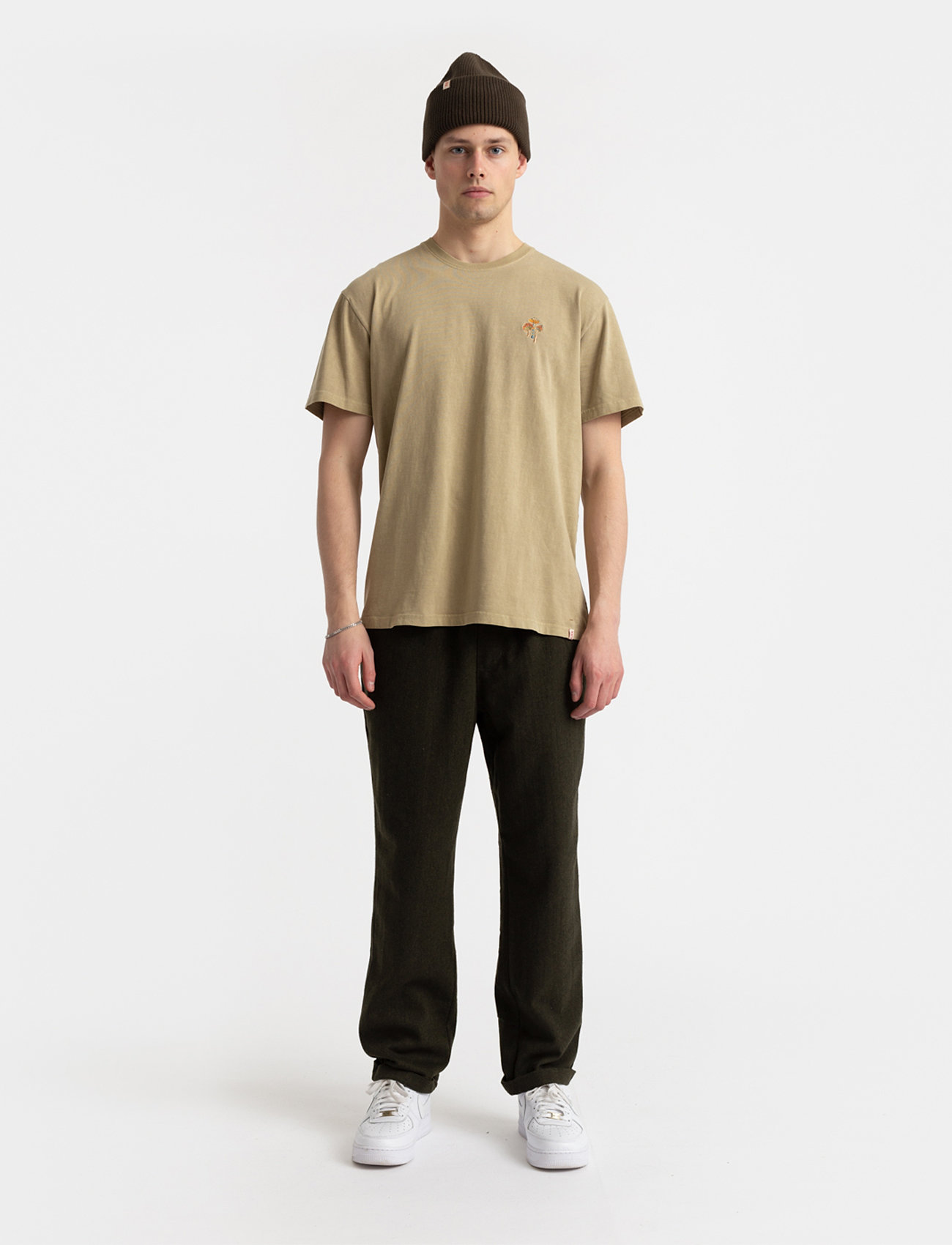 Revolution - Casual Trousers Herringbone - army - 3