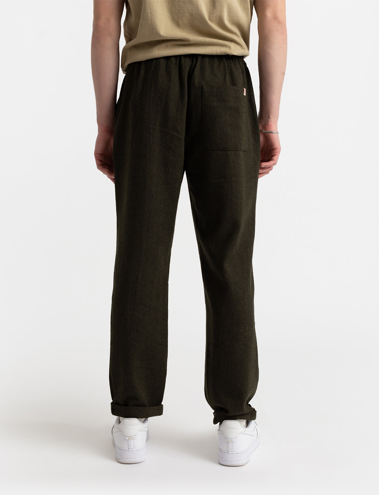 Revolution - Casual Trousers Herringbone - army - 4