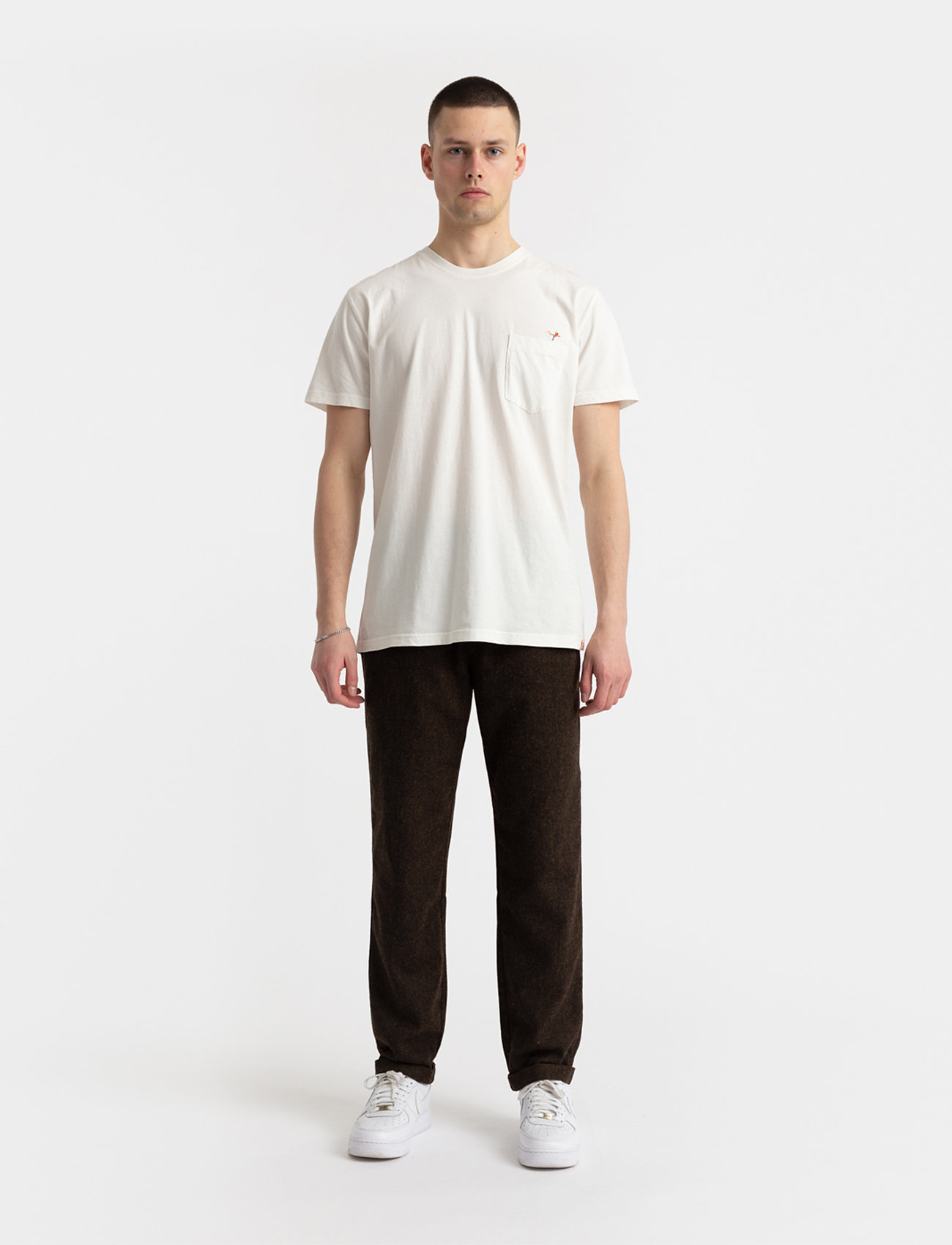 Revolution - Casual Trousers Melange - brown - 3