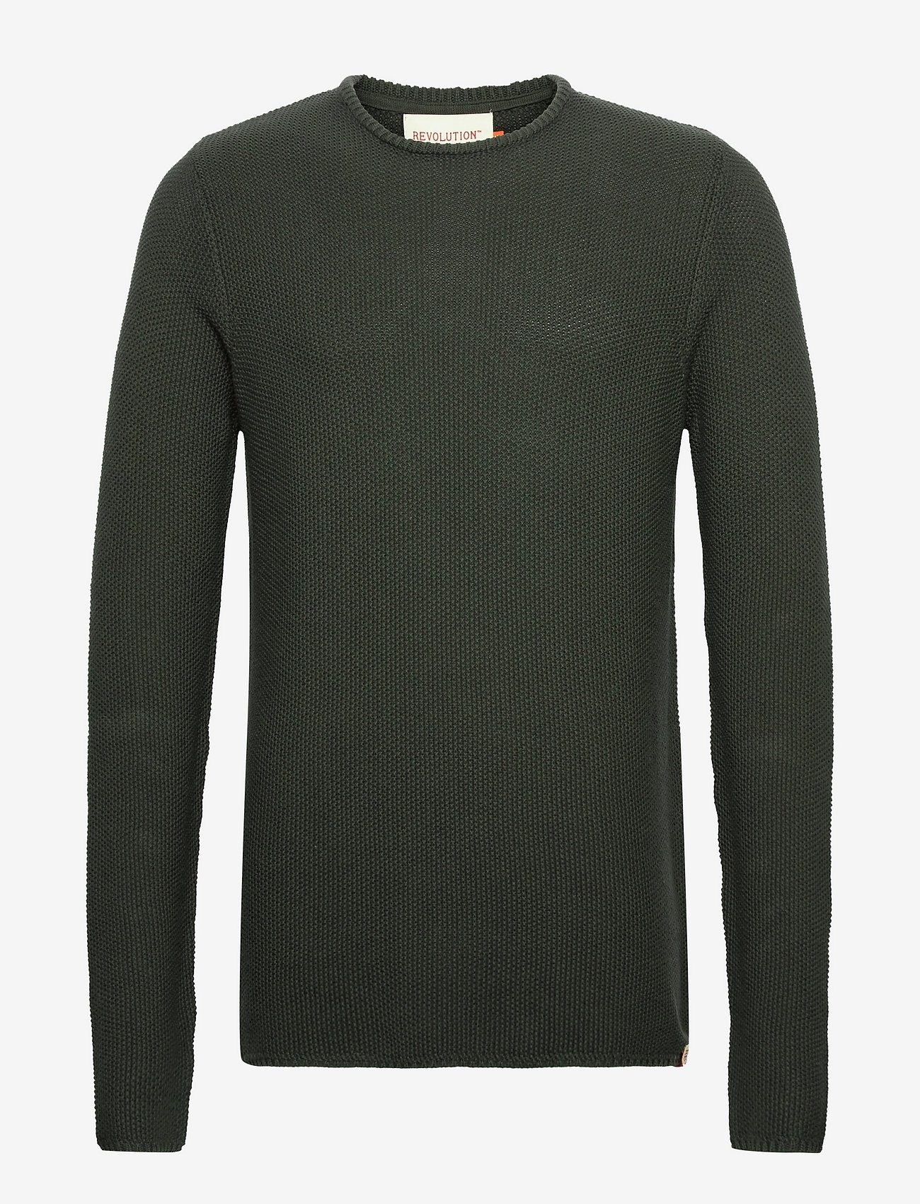 Revolution - Sweater in pearl knit structure - knitted round necks - army - 0